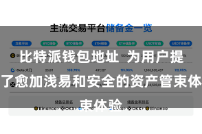 比特派钱包地址  为用户提供了愈加浅易和安全的资产管束体验